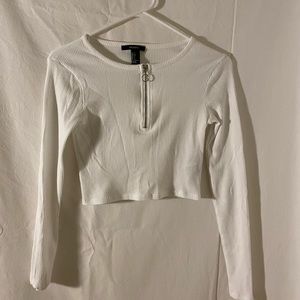 white ribbed crop top